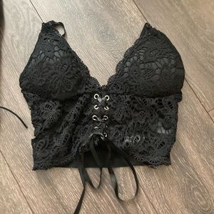 sexy bralette shirt tank top black